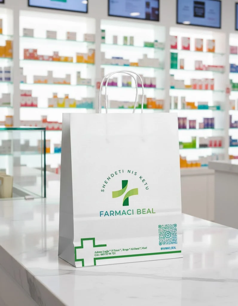 Çantë kartoni e personalizuar për Farmaci Beal
